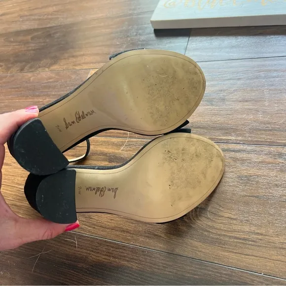 Sam Edelman Yaro Block Heel Suede Sandals WIDE WIDTH