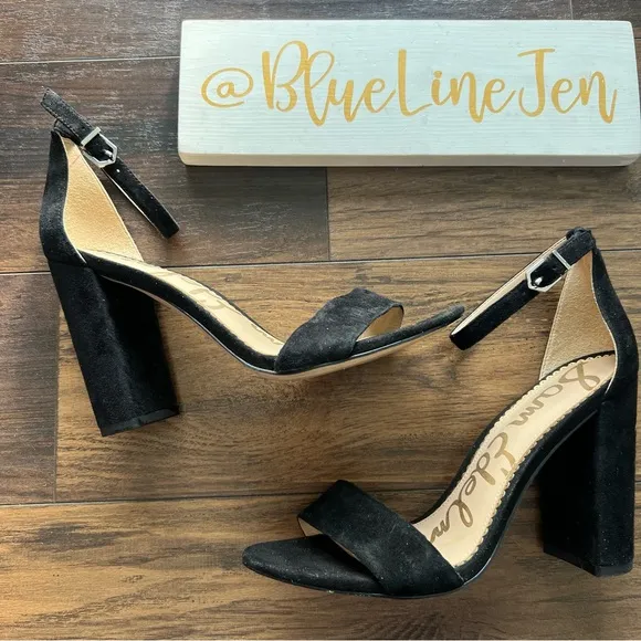Sam Edelman Yaro Block Heel Suede Sandals WIDE WIDTH