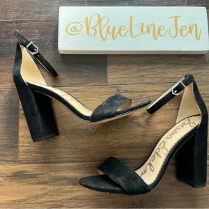 Sam Edelman Yaro Block Heel Suede Sandals WIDE WIDTH