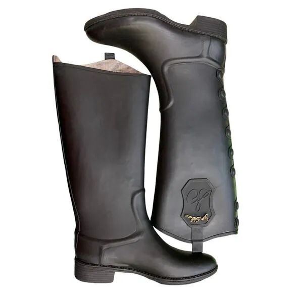 Sam Edelmen Women's Ximon Knee High Rain Boots 7m Black