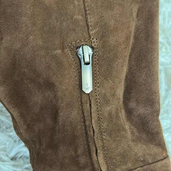 Sam Edelman Leigh Brown Suede Tall Knee-High Boots in Toasted Coconut $250 Sz 6