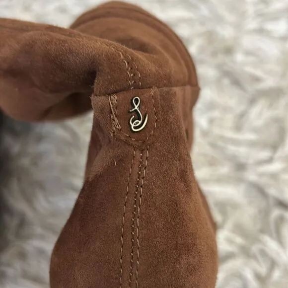 Sam Edelman Leigh Brown Suede Tall Knee-High Boots in Toasted Coconut $250 Sz 6
