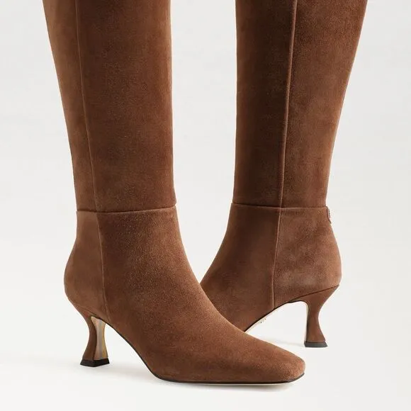 Sam Edelman Leigh Brown Suede Tall Knee-High Boots in Toasted Coconut $250 Sz 6
