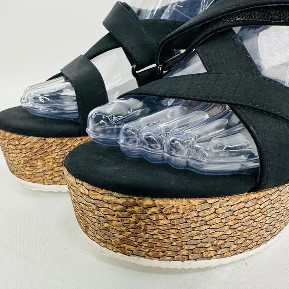Sanctuary Vienna Slingback Platform Sandals in Black size 8