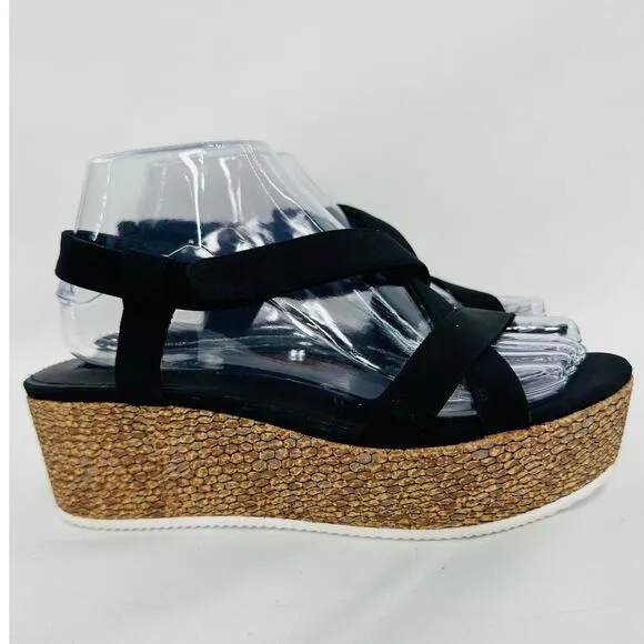 Sanctuary Vienna Slingback Platform Sandals in Black size 8