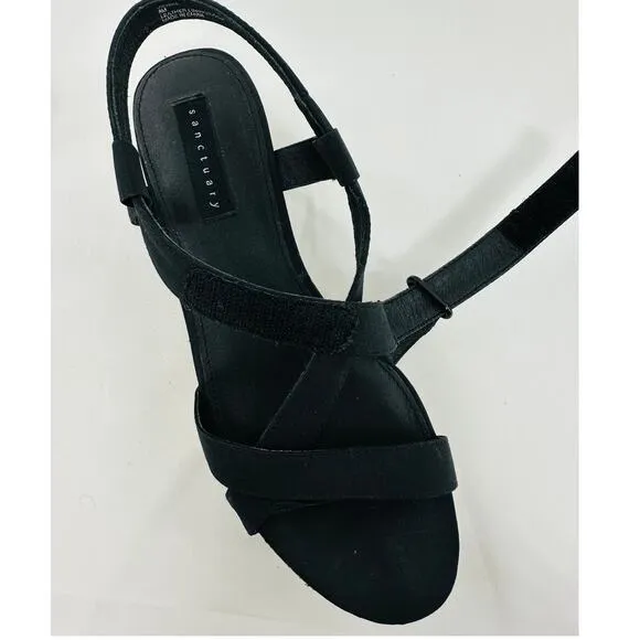 Sanctuary Vienna Slingback Platform Sandals in Black size 8