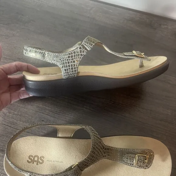 SAS Marina Olive Gold Women's Comfort Sandals Size 10 NEW