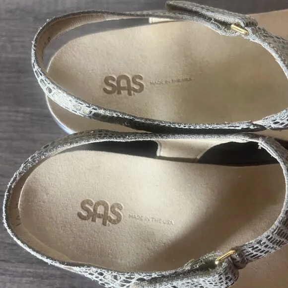 SAS Marina Olive Gold Women's Comfort Sandals Size 10 NEW