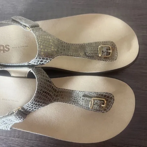 SAS Marina Olive Gold Women's Comfort Sandals Size 10 NEW