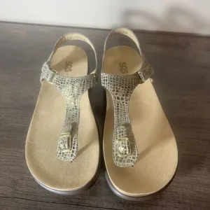 SAS Marina Olive Gold Women's Comfort Sandals Size 10 NEW