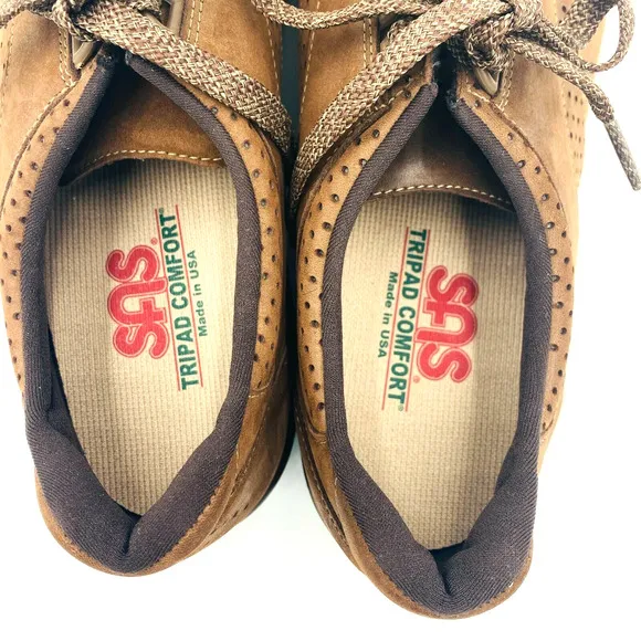 SAS Tripad Comfort Brown Leather Shoes Lace Up Casual Women's 9.5 M, Made in USA