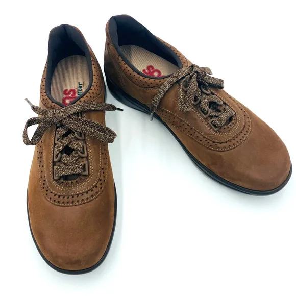 SAS Tripad Comfort Brown Leather Shoes Lace Up Casual Women's 9.5 M, Made in USA