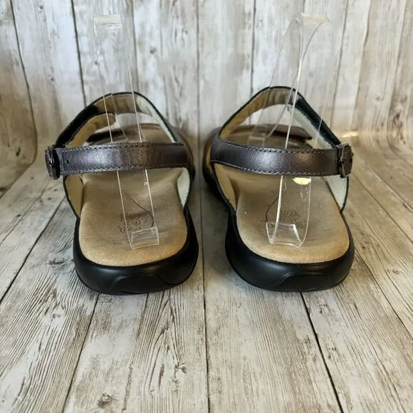 SAS Womens NUDU Dusk Copper Pewter Metallic Leather Slingback Sandals Sz  9 WW