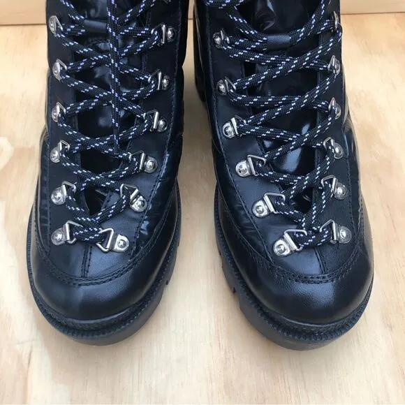 Schutz Keilane Black Puffy Combat Boots Size 7 New in Box