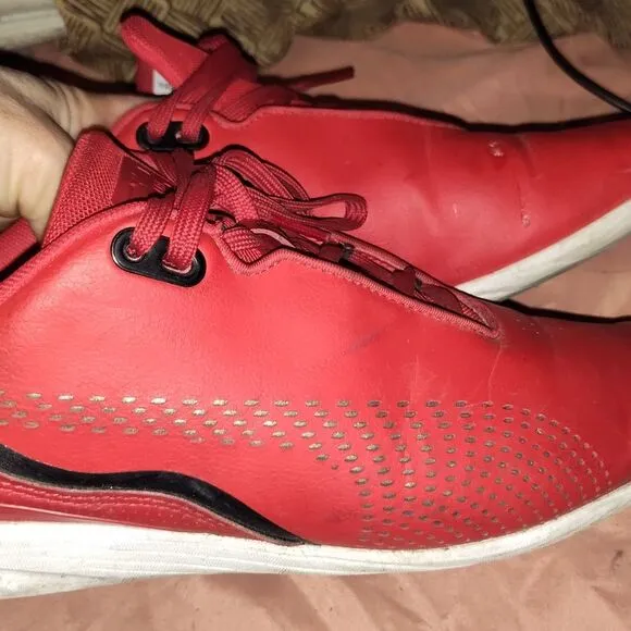 Scuderia Ferrari Red White And Blk Mens Shoes, Size 10