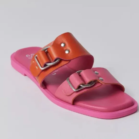 Seychelles Buckle Leather Slide - Brand New Without Box