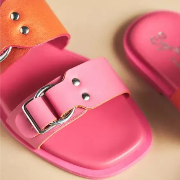 Seychelles Buckle Leather Slide - Brand New Without Box