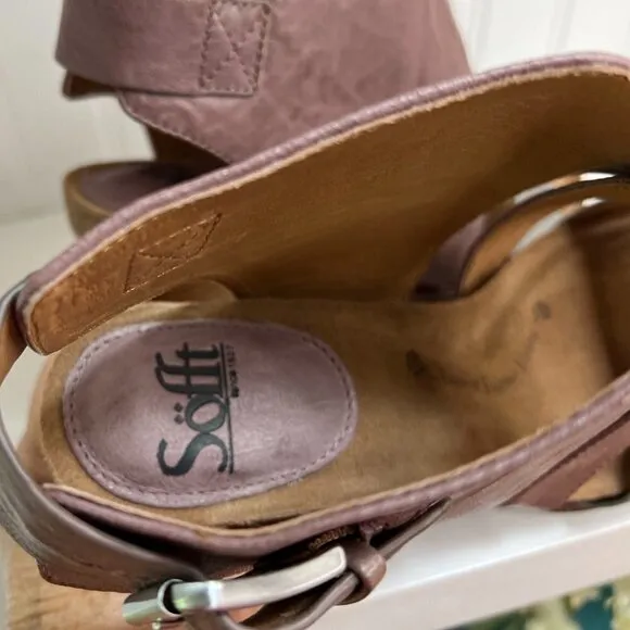 Söfft | Gray &amp; Anthracite Christine Leather Sandal - Women Size 9