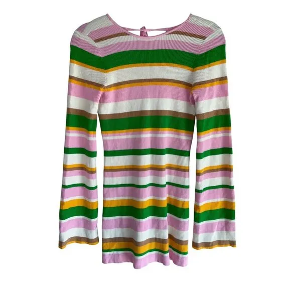 Show Me Your Mumu Away Mini Dress in Multi Rib Knit XSmall New Womens Knit