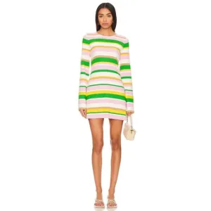 Show Me Your Mumu Away Mini Dress in Multi Rib Knit XSmall New Womens Knit