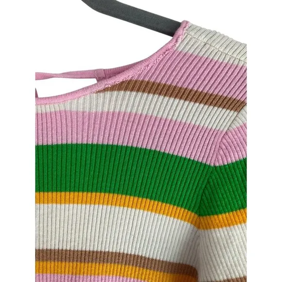 Show Me Your Mumu Away Mini Dress in Multi Rib Knit XSmall New Womens Knit