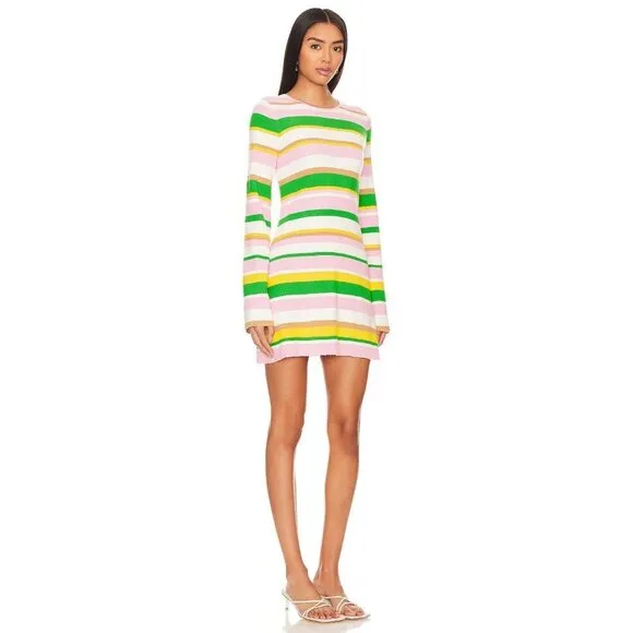 Show Me Your Mumu Away Mini Dress in Multi Rib Knit XSmall New Womens Knit