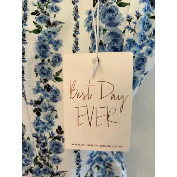 Show Me Your Mumu Nina Skort Floral Dress in Blue Bliss XS NWT