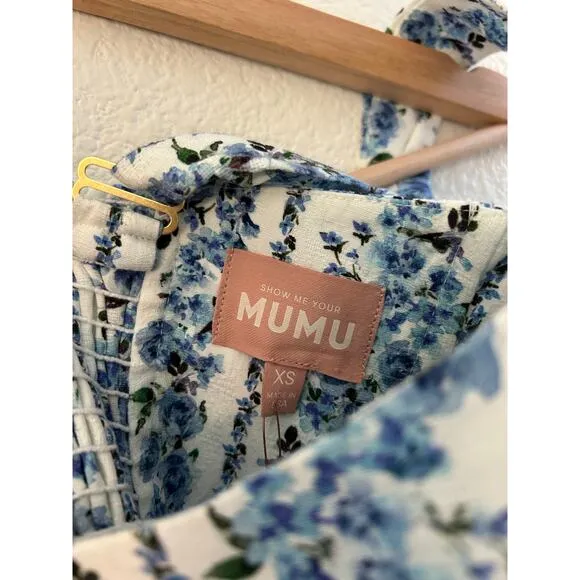 Show Me Your Mumu Nina Skort Floral Dress in Blue Bliss XS NWT