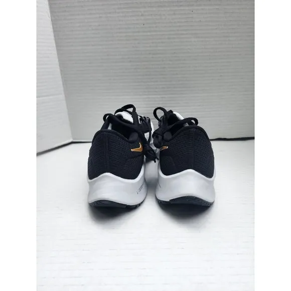 Size 5Y/W7 Nike Air Zoom Pegasus 38 Running Shoes Black/White/Gold (CZ4178-007)