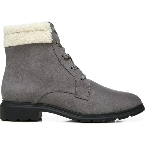 Size 6.5 - DR. SCHOLL'S - Faux Suede Ankle Combat &amp; Lace-up Boots NEW $100 msrp