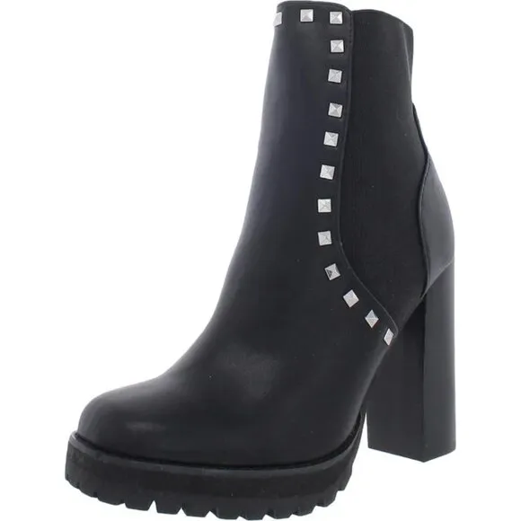 Size 9 - STEVE MADDEN - Brisa Faux Leather Studded Ankle Boots NEW $190 msrp