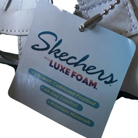 Skechers Leather Jammers Master Medusa Lug Platform Sandals White Size 9 NWT