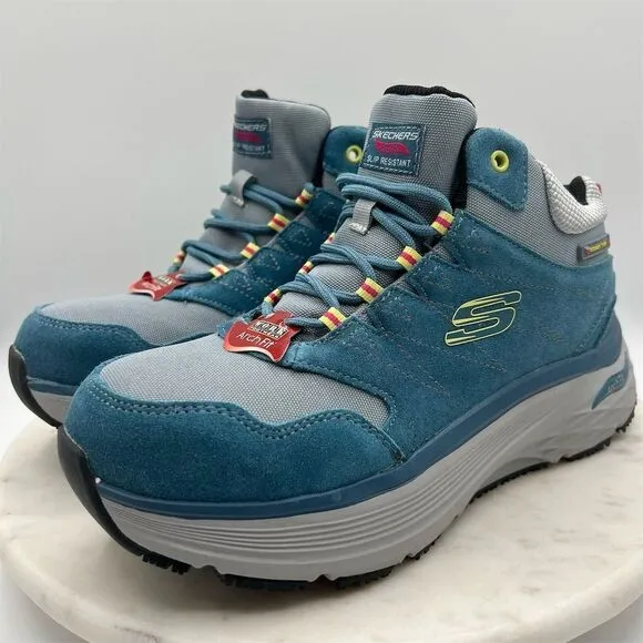 Skechers Unisex Work Boots Size 8.5 Blue Arch‎ Fit Slip Resistant