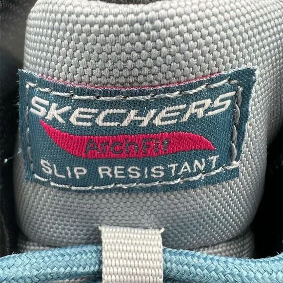 Skechers Unisex Work Boots Size 8.5 Blue Arch‎ Fit Slip Resistant