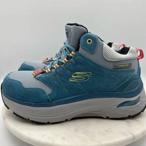 Skechers Unisex Work Boots Size 8.5 Blue Arch‎ Fit Slip Resistant