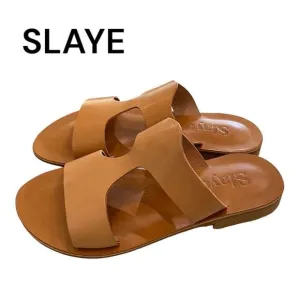 SLAYE Ilona Women's Vaccheta Natural Slide Leather Sandals NEW 37 7