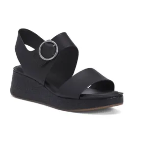 SOFFT Black Leather Faedra Comfort Buckle Sandals NWT