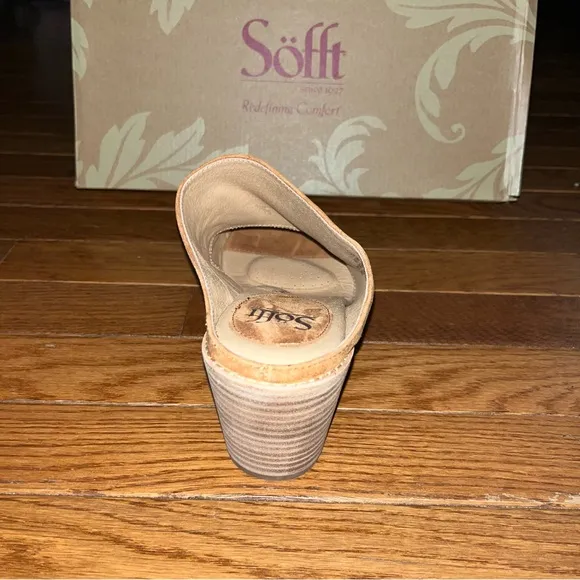 Sofft Strathmore Italian Suede Comfort Sandals Ginger Tan Women’s Size 10