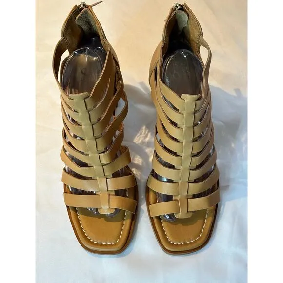 Soft Stratford Soft Shoe Heeled Sandals Tan Size 9.5 M NWOT