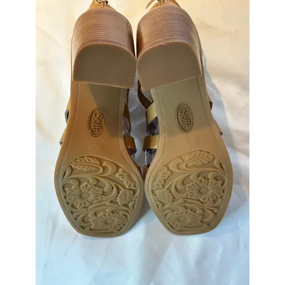 Soft Stratford Soft Shoe Heeled Sandals Tan Size 9.5 M NWOT