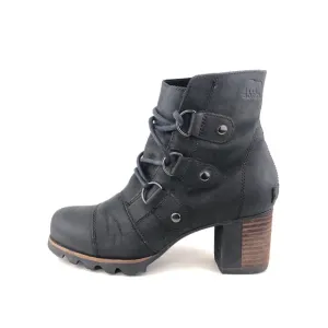 Sorel Addington Lace Black Leather Ankle Boots 7.5