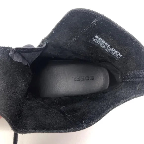 Sorel Addington Lace Black Leather Ankle Boots 7.5