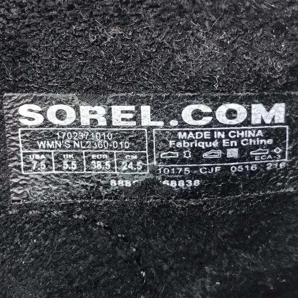 Sorel Addington Lace Black Leather Ankle Boots 7.5