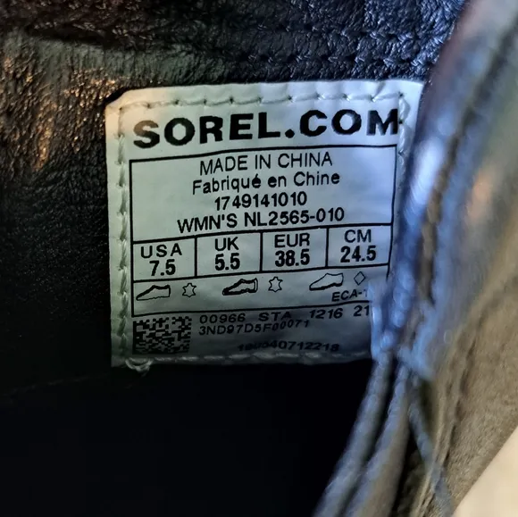 Sorel After Hours Black Leather Wedge Heel Chelsea Ankle Boots Waterproof Sz 7.5