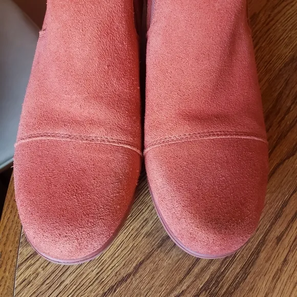 SOREL Evie Pull-On Bootie Waterproof Suede Leather Wedge Ankle Booties red rust