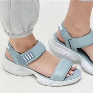 Sorel Explorer Blitz Stride Sandals Leather Wedge Crushed Blue Size 9.5 NEW