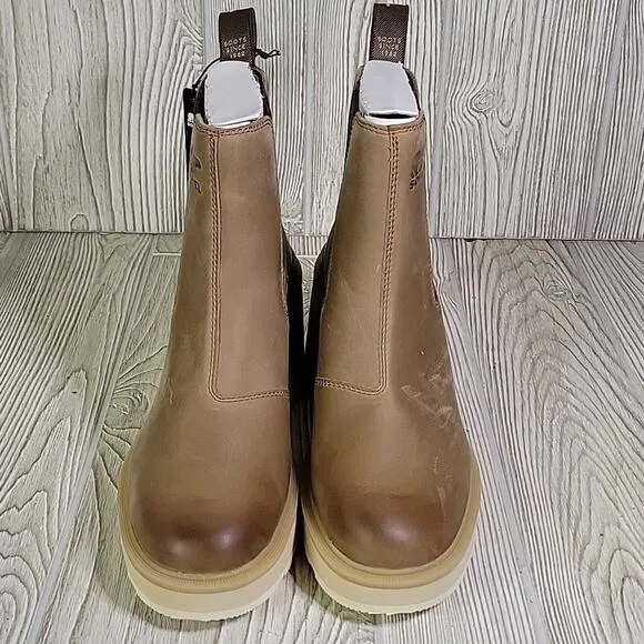 Sorel Hi-Line Heel Chelsea Ankle Boots Umber Ceramic - Womens Size 8.5 NEW
