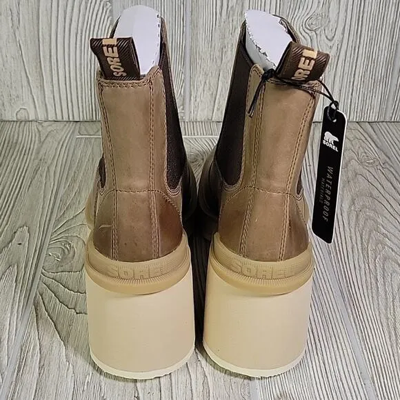 Sorel Hi-Line Heel Chelsea Ankle Boots Umber Ceramic - Womens Size 8.5 NEW
