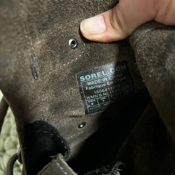 Sorel Joan of Arctic Rustic Brown Leather Lace Up Hidden Wedge Mid Boots