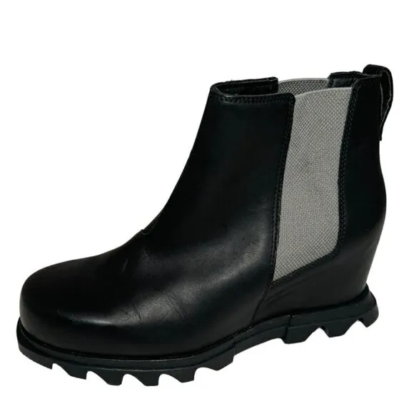 Sorel Joan of Artic Wedge III Womens Size 9.5 Waterproof Chelsea Boots Black